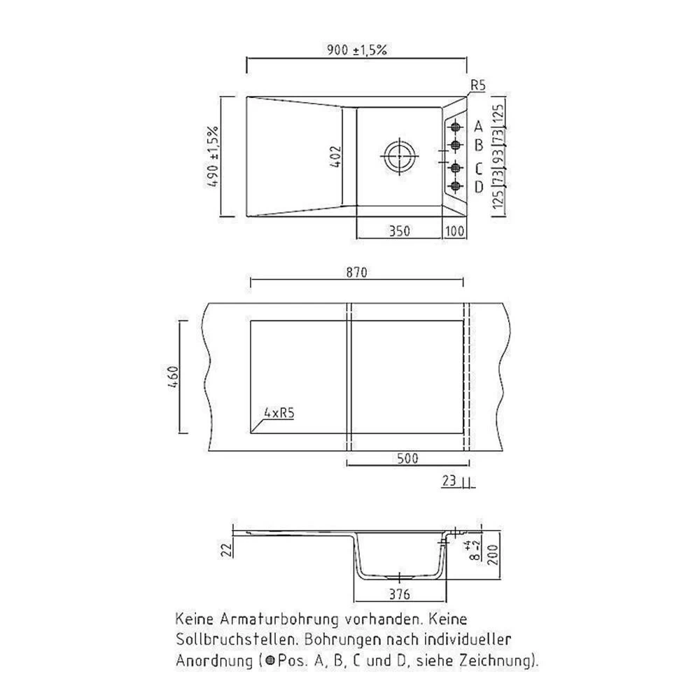 Systemceram Einbauspüle KeraDomo SIRO 90 5 Systemceram Einbauspüle KeraDomo SIRO 90 – Bild 3