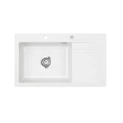 Systemceram Einbauspüle KeraDomo STEMA 86 SL F Becken Links Flächenbündig