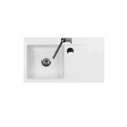 Systemceram Einbauspüle KeraDomo STEMA 90 F Flächenbündig Becken Links