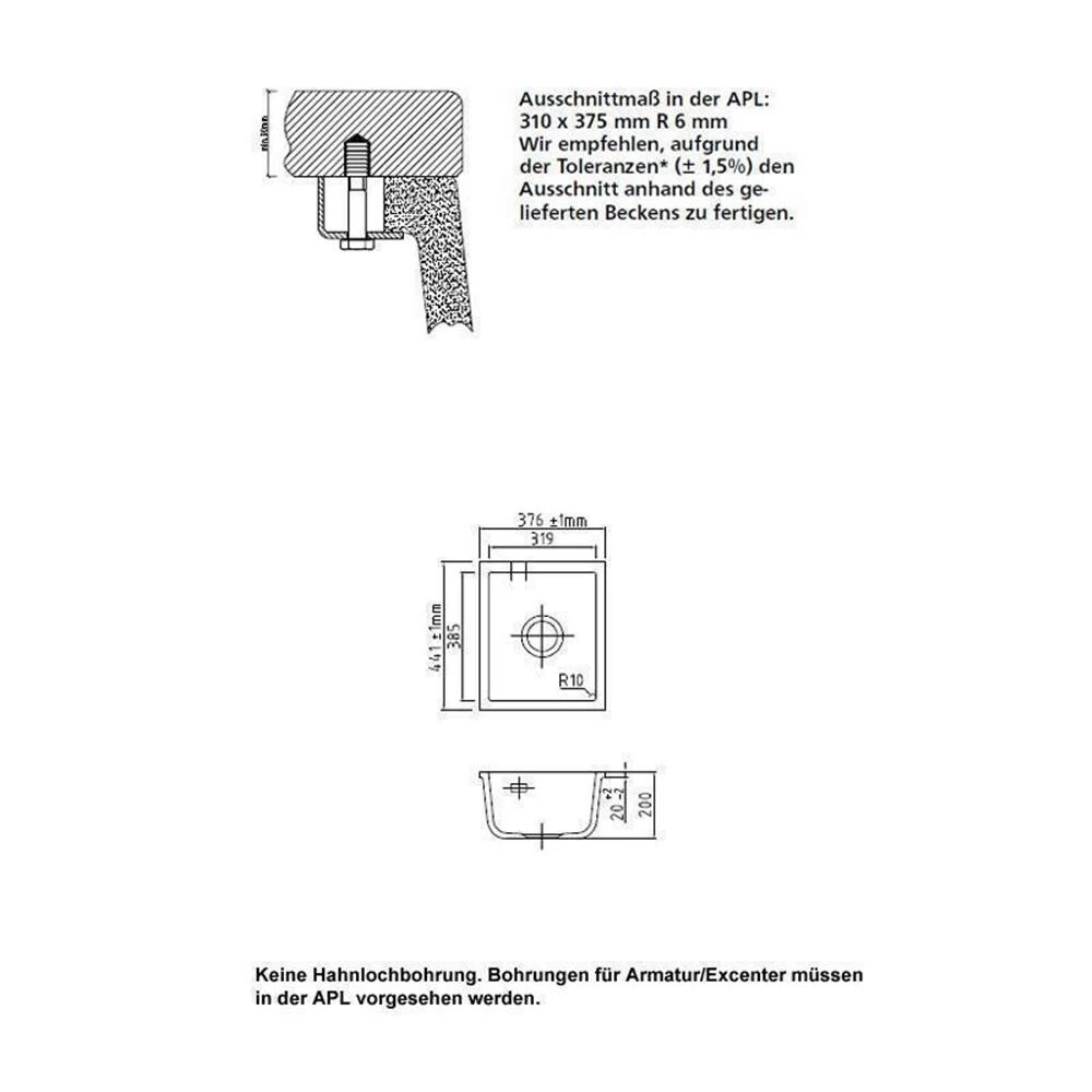 Systemceram Unterbauspüle KeraDomo MERA 32 U 4 Systemceram Unterbauspüle KeraDomo MERA 32 U – Bild 2