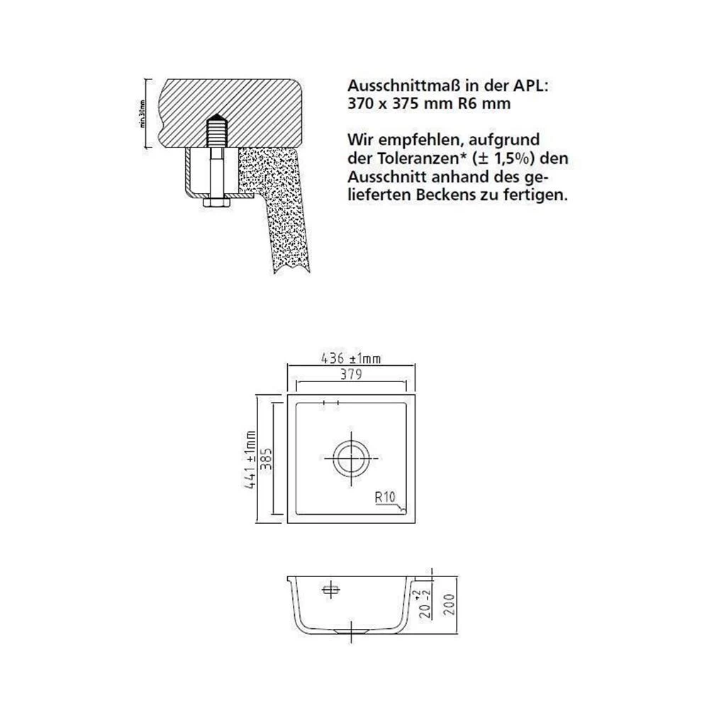 Systemceram Unterbauspüle KeraDomo MERA 40 U 5 Systemceram Unterbauspüle KeraDomo MERA 40 U – Bild 3