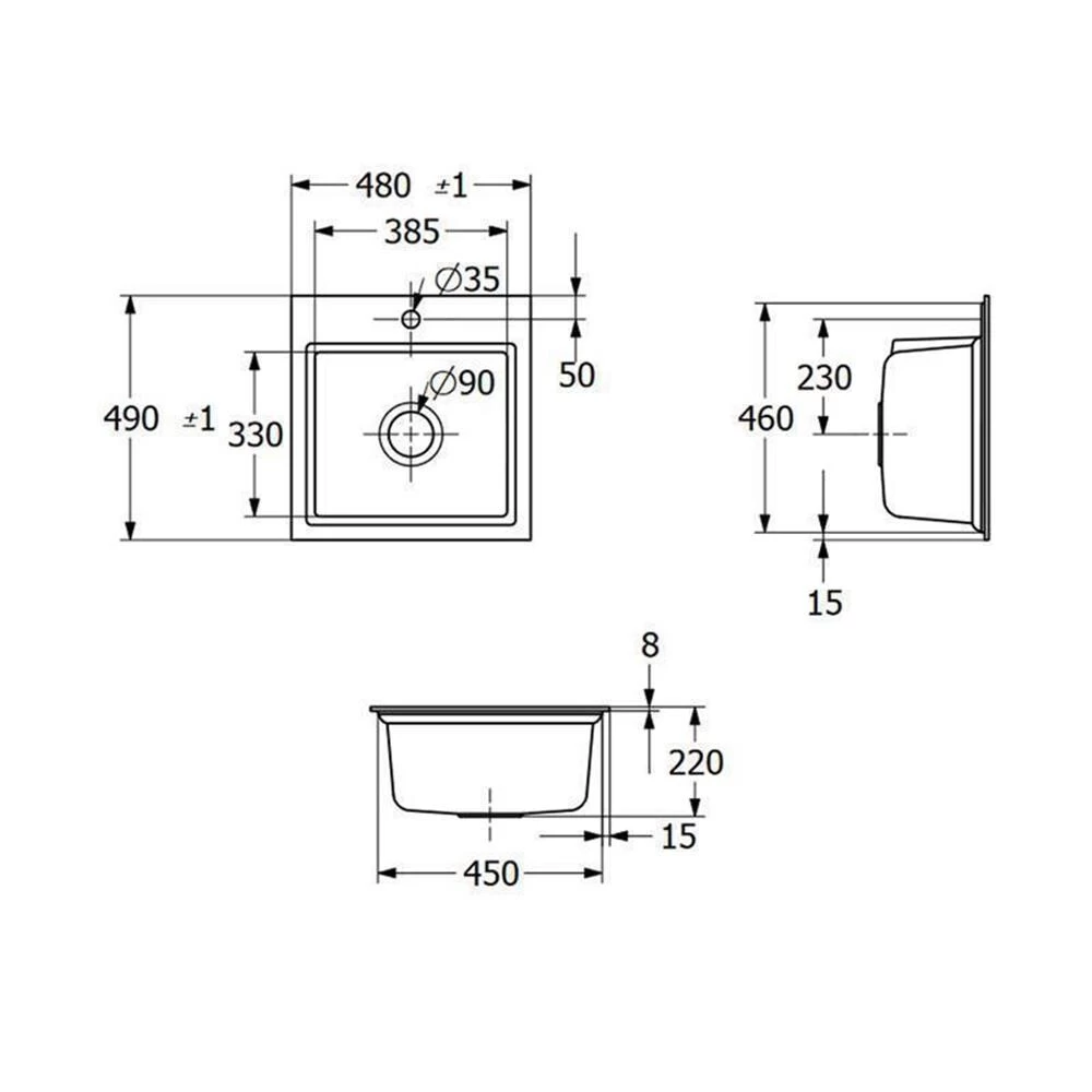 Villeroy & Boch Einbaubecken Subway Style 50 S Flat Flächenbündig Inklusive Abtropfgitter In Anthracite 6 Villeroy & Boch Einbaubecken Subway Style 50 S Flat Flächenbündig Inklusive Abtropfgitter In Anthracite – Bild 4