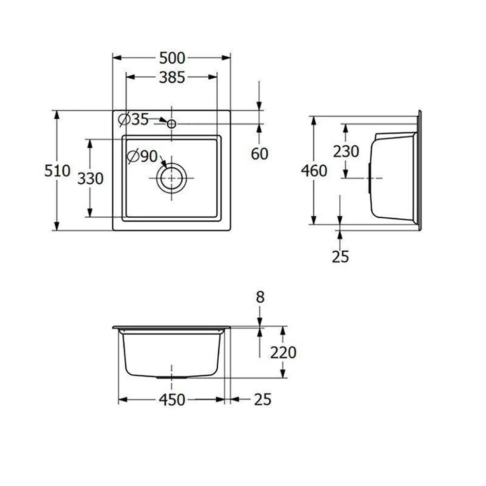 Villeroy & Boch Einbaubecken Subway Style 50 S Inklusive Abtropfgitter In Anthracite 6 Villeroy & Boch Einbaubecken Subway Style 50 S Inklusive Abtropfgitter In Anthracite – Bild 4