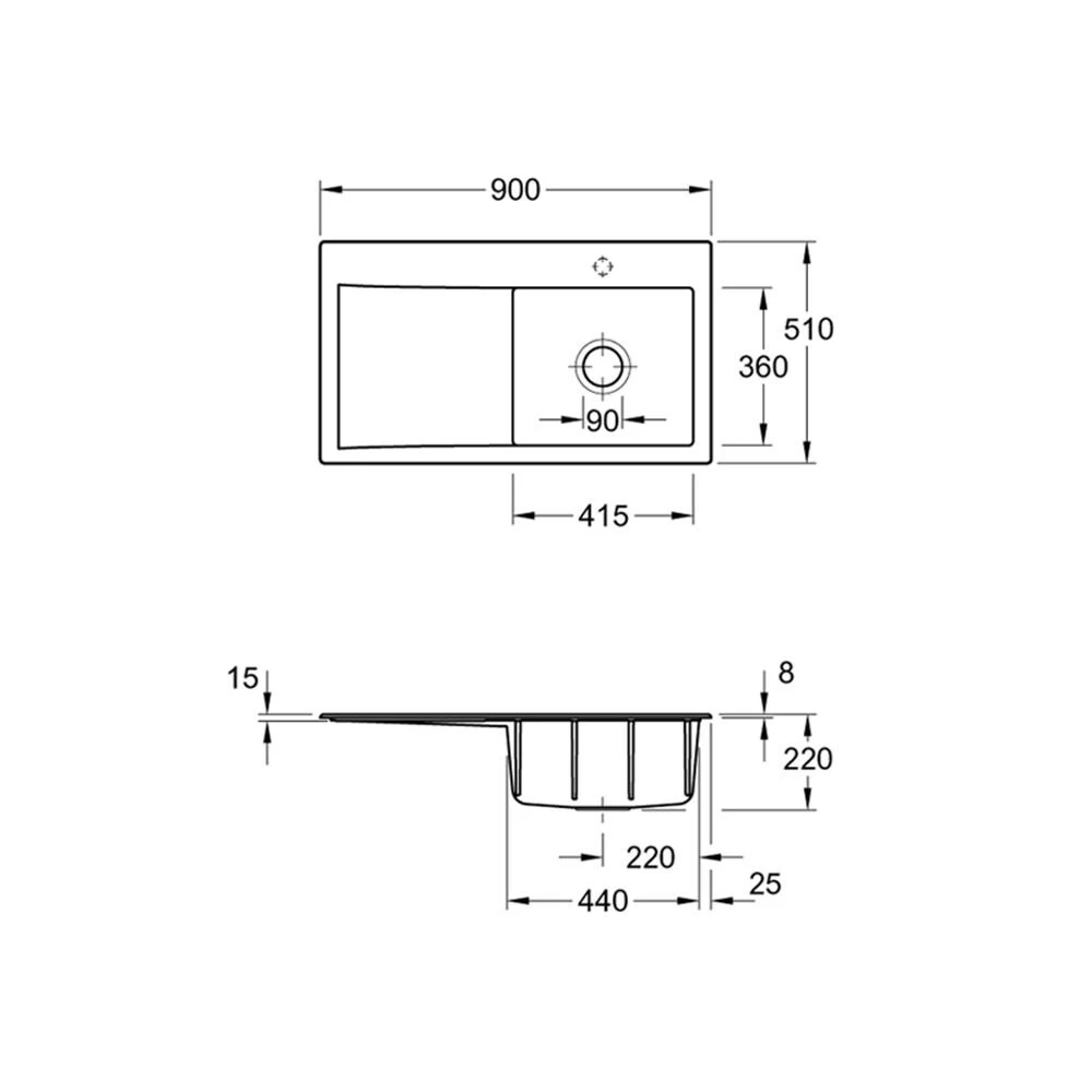 Villeroy & Boch Einbauspüle Subway Style 50 Becken Rechts 5 Villeroy & Boch Einbauspüle Subway Style 50 Becken Rechts – Bild 3