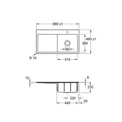 Villeroy & Boch Einbauspüle Subway Style 50 Flat (flächenbündig Einbaubar) Becken Links -Machen Sie es mit der Küchenspüle. villeroy boch einbauspuele subway style 50 flat flaechenbuendig einbaubar becken links3