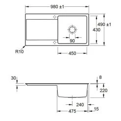 Villeroy & Boch Siluet 60 Flat Mit Handbetätigung Classicline KD Fossil Incl. HL 2-NEUWERTIG- -Machen Sie es mit der Küchenspüle. villeroy boch siluet 60 flat mit handbetaetigung classicline kd fossil incl hl 2 neuwertig4