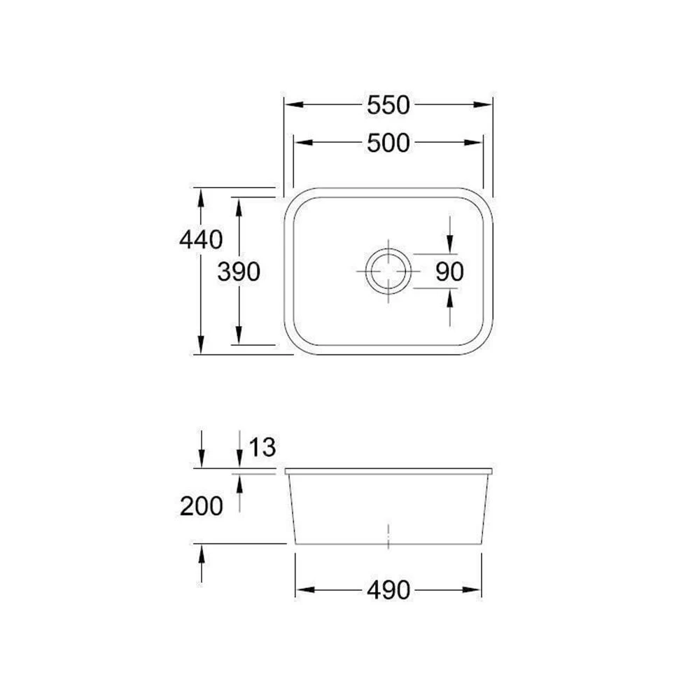 Villeroy & Boch Unterbauspüle Cisterna 60C Mit Handbetätigung Classicline I4 Graphit 6 Villeroy & Boch Unterbauspüle Cisterna 60C Mit Handbetätigung Classicline I4 Graphit – Bild 4